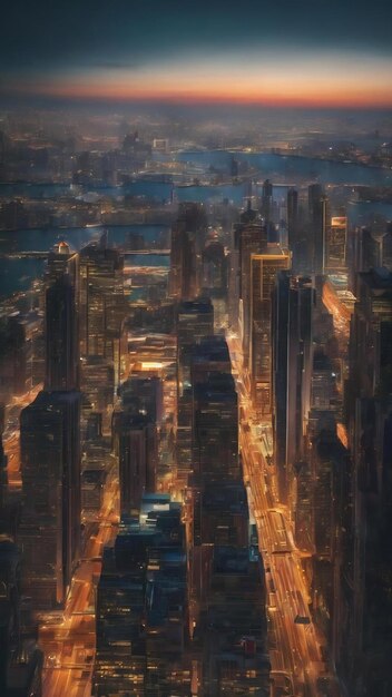 Blurred city lights