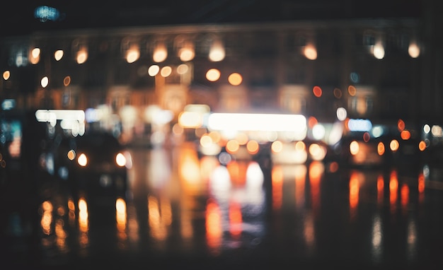 Photo blurred city at night bokeh abstract background