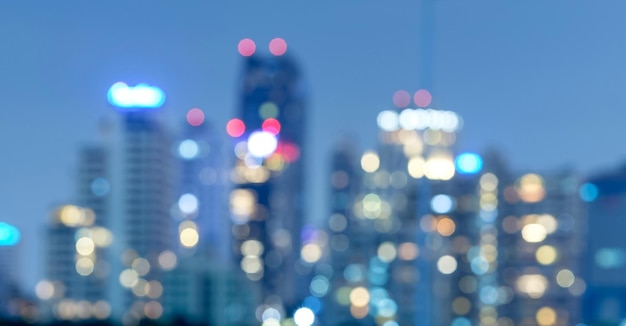 Photo blurred cityscape of krung thep maha nakhon (bangkok) on night scene background