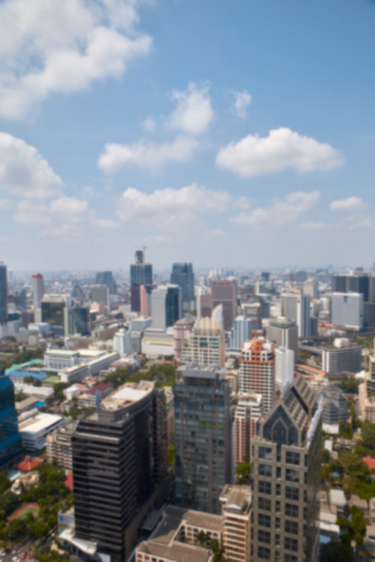 タイのバンコクでぼやけた街並み