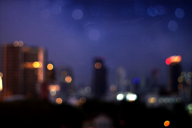The blurred colorful of bokeh in cityscape background.
