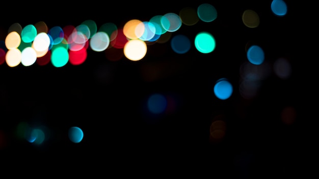 Blurred colorful lights in the dark