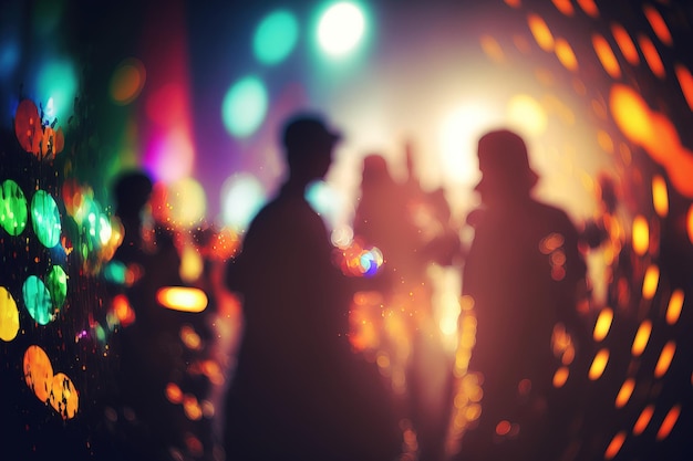 Photo blurred colorful modern futuristic nightclub background