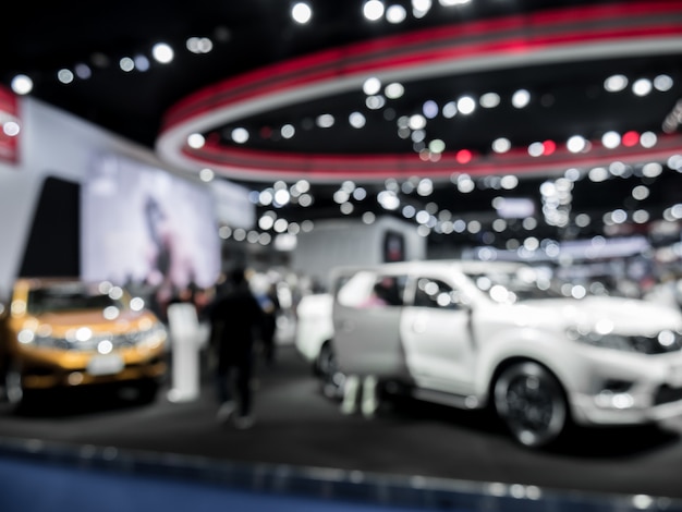 Blurred composition at the auto show