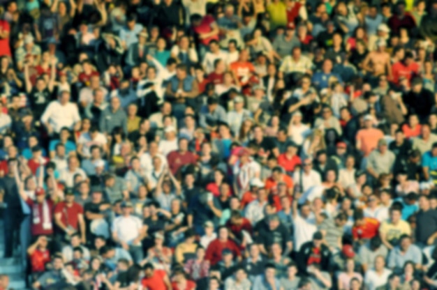 Blurred crowd of spectators in a stadium