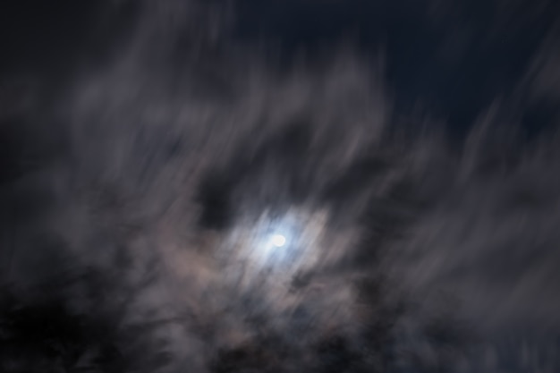 Blurred - dark sky with moon