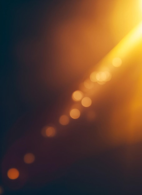 blurred defocused bright light lens flare shiny spots dark background