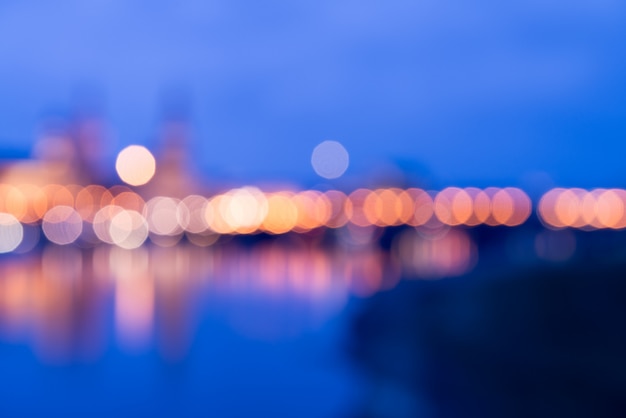 Blurred of Dresden skyline at night