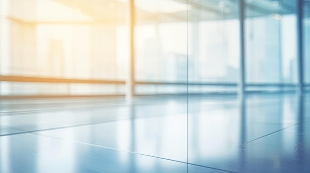 Blurred empty open space office Abstract light bokeh at office interior background