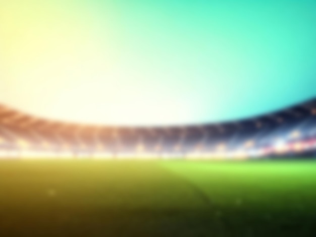 Photo blurred evening stadium football stadium ai generated