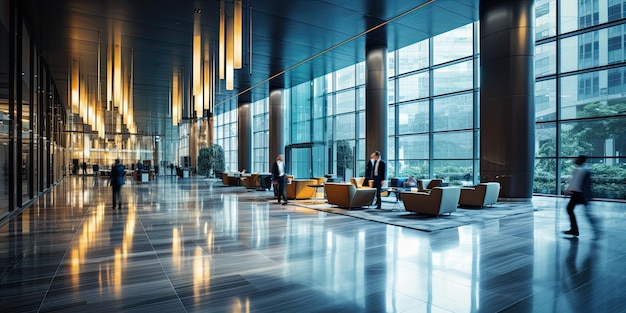  ⁇ 스포 컨퍼런스 또는 현대적인 홀에서 산책하는 비즈니스 전문가의 흐릿한 그림은 움직임 속도 흐릿함을 보여줍니다 포 ⁇  사진 21