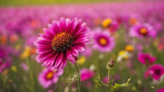 Blurred flower field background