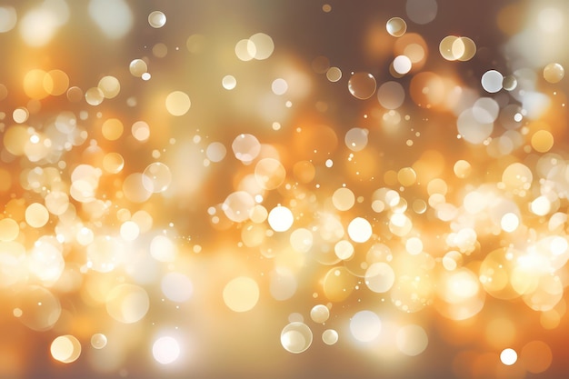 Blurred Golden Bokeh Light Background Captivating Circular Lights in Beige and Gold