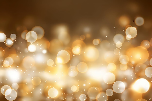 Blurred Golden Bokeh Light Background Captivating Circular Lights in Beige and Gold