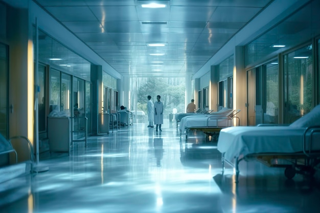 Blurred Hospital Emergency Room Abstract Medical Background AI Generative