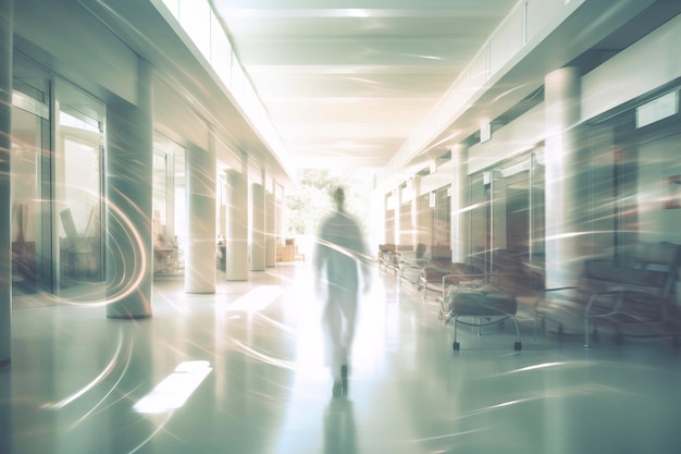 Blurred Hospital Emergency Room Abstract Medical Background AI Generative