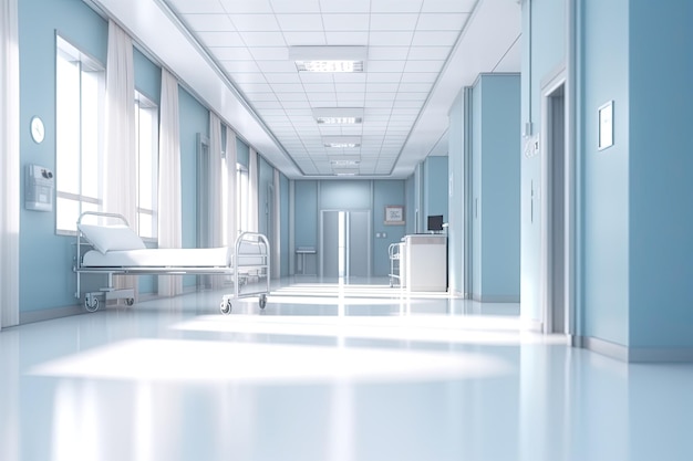 Blurred Hospital Interior Abstract Medical Background