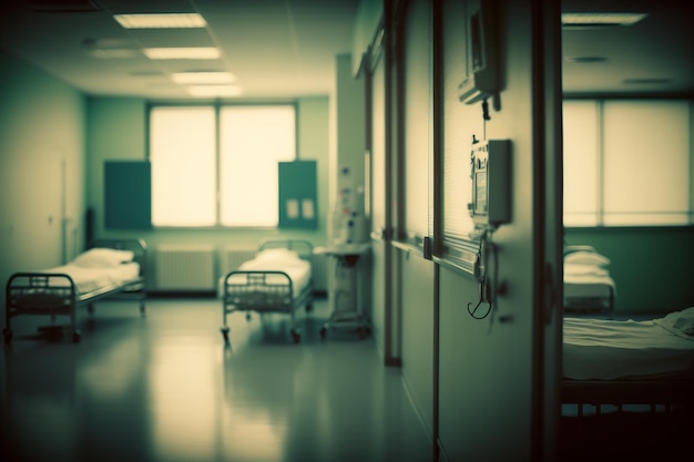 Blurred hospital room created with generative AI