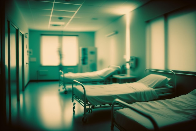 Blurred hospital room created with generative AI