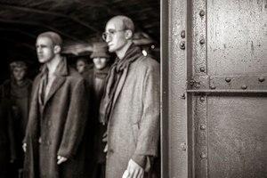 Blurred image of jews inside the wagons of the train bound for concentration camps during the nazi period of wwii concept of memory shoah holocaust deportation of the jewish people