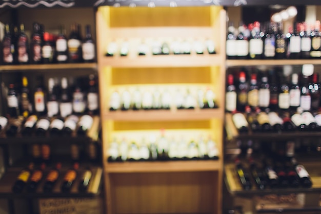 Blurred image of liquor shop for background uses