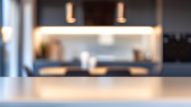 blurred image of modern kitchen interior for background Generative AI