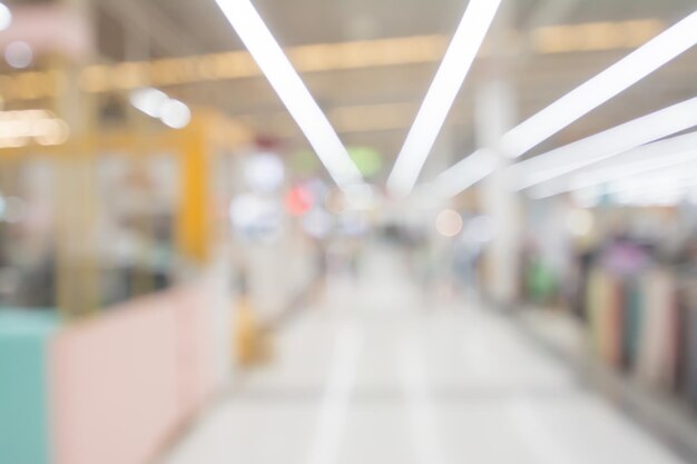 Blurred image of people walking at shopping mall