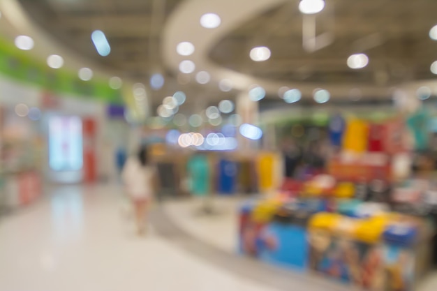 Blurred image of people walking at shopping mall