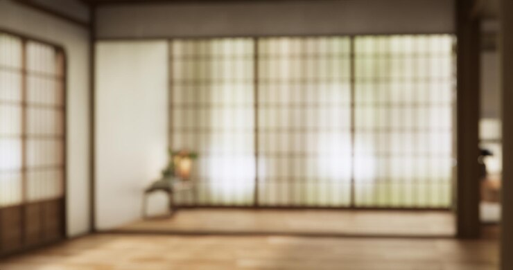 Photo 3d レンダリング 麗な近代的な日本風の白い部屋