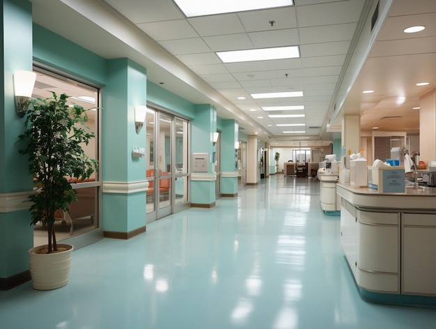 Photo blurred interior of hospital abstract medical ai generated