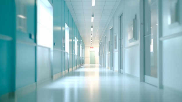 Blurred interior of hospital abstract medical background Generative AI illustrator