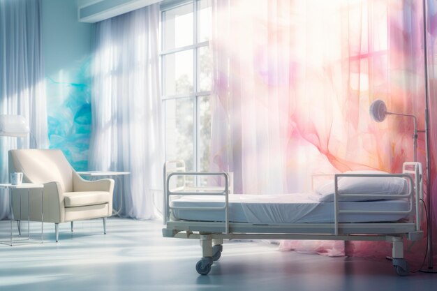 Blurred Interior Of Hospital Generative AI