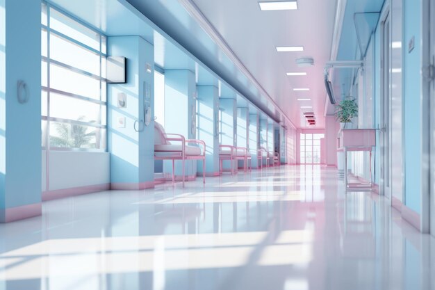 Blurred Interior Of Hospital Generative AI