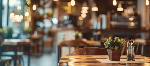 Blurred interior of a restaurant and cafe for background