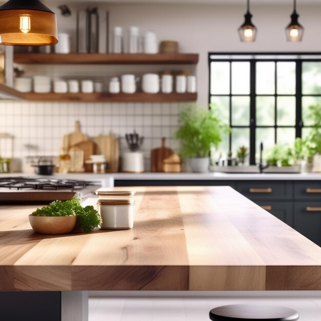 blurred kitchen background