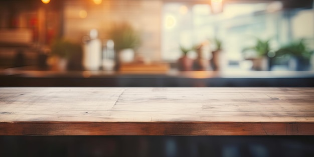 Blurred kitchen counter with vintage room background and copy space