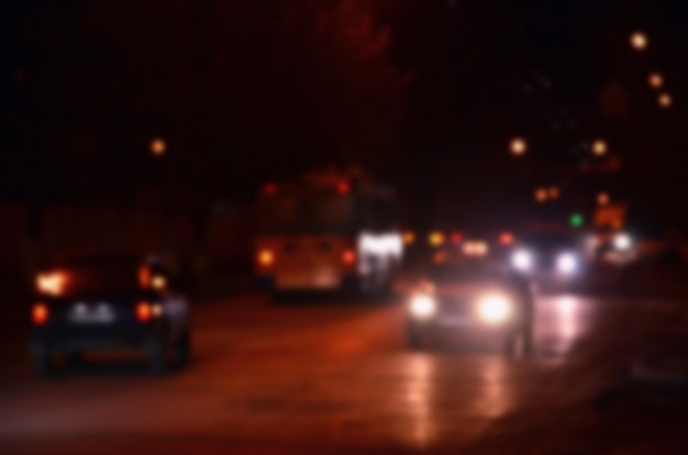 Blurred landscape of night city