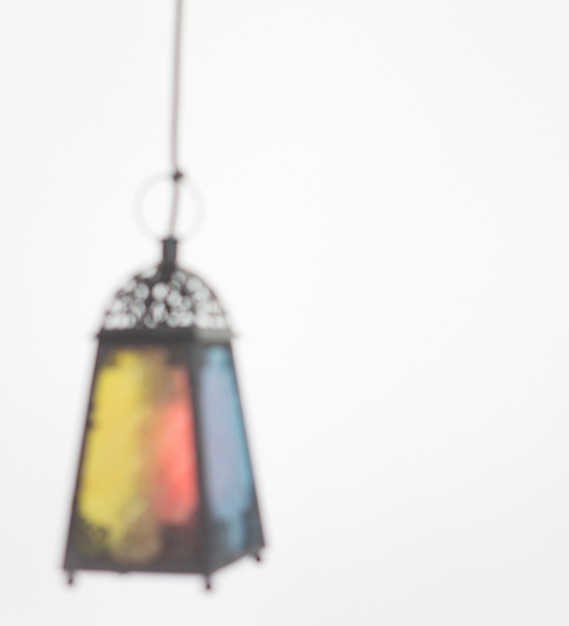 Blurred lanterns on white