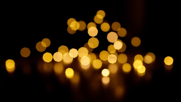 Blurred light bokeh on black background