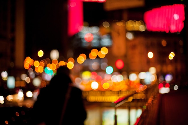 Blurred lights background Defocused blur image of city at night blurred urban abstract traffic