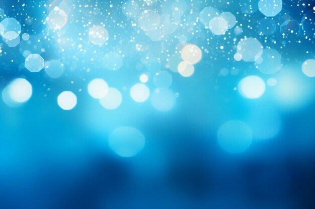 Photo blurred lights on blue gradient abstract background