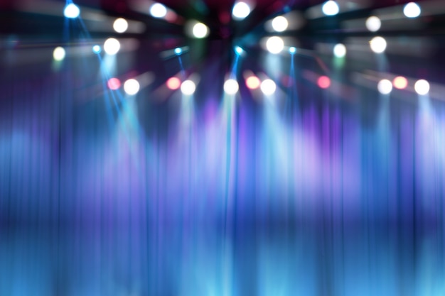 Photo blurred lights on stage, abstract image of concert lighting