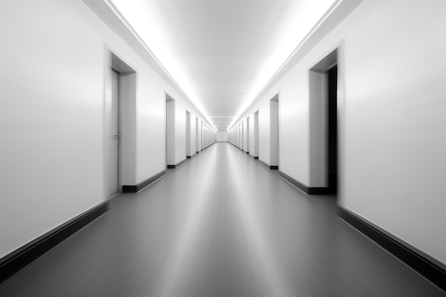 Photo blurred long corridor