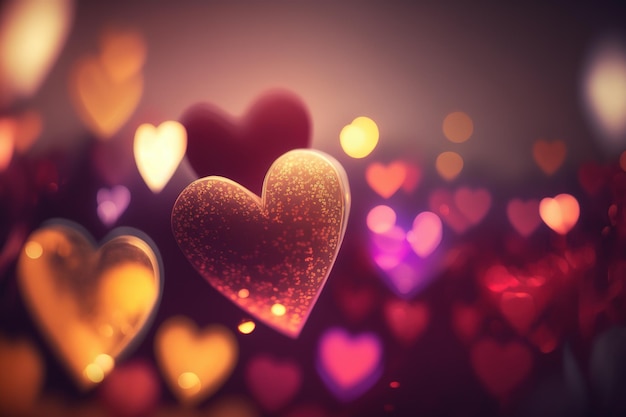 Blurred love hearts Valentine's Day wallpaper