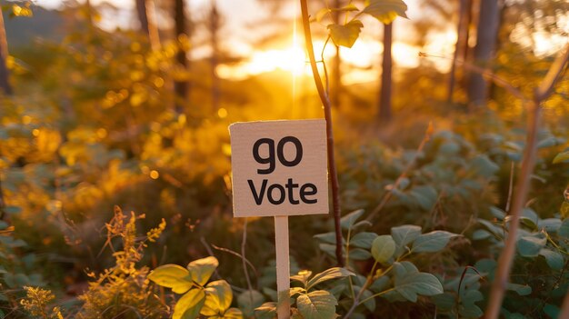 Foto sfondio magico sfocato con testo vai a votare per una potente immagine concettuale di voto