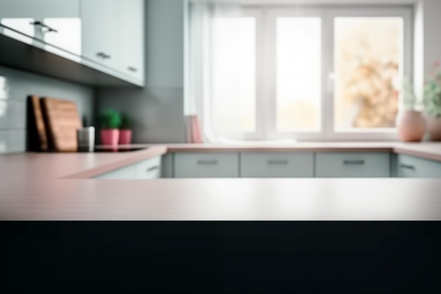 Blurred modern kitchen