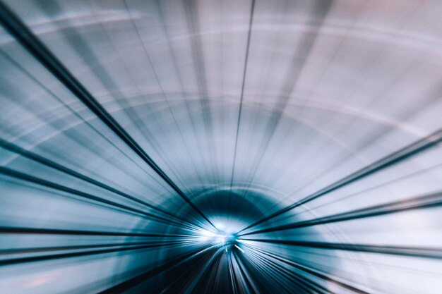 Photo blurred motion of illuminated tunnel