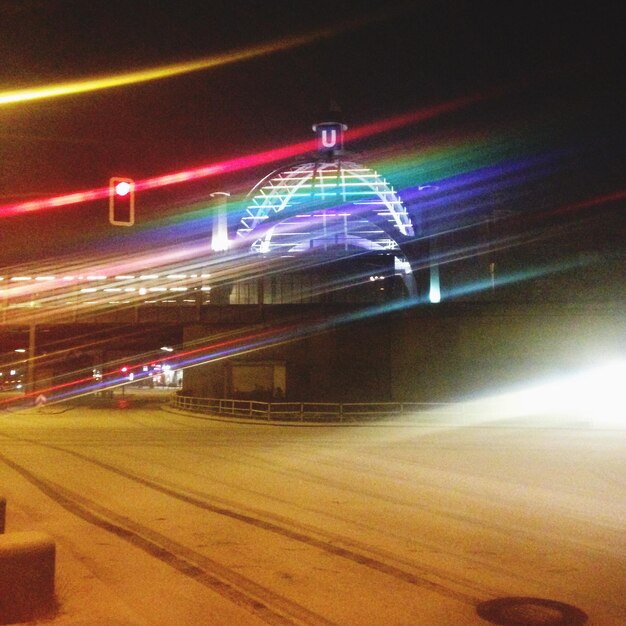 Photo blurred motion of light trails