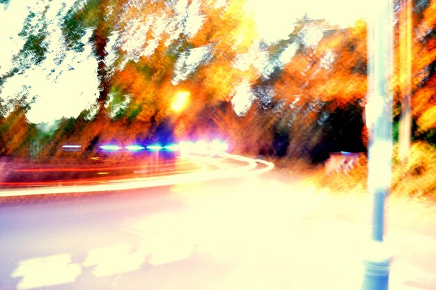 Blurred motion of road