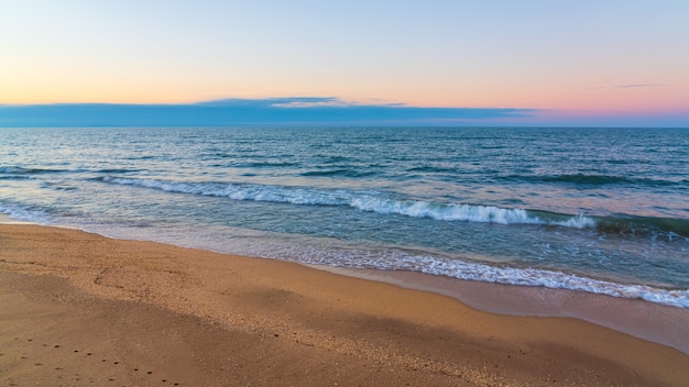 Blurred motion of  waves on beach